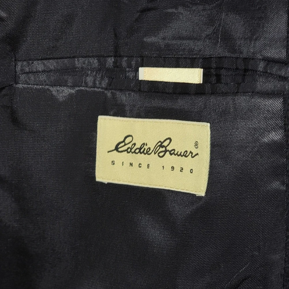 Eddie Bauer Men's Sport‎ Coat Blazer Two Button Navy Blue Wool Nylon Size 46T